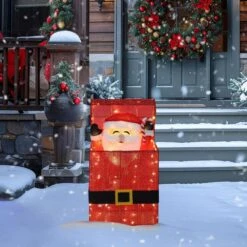 27 In. 3D Animated Santa Claus In Gift Box Outdoor Christmas Yard Decoration Warm White LED Lights 19 27 In. 3D Animated Santa Claus In Gift Box Outdoor Christmas Yard Decoration Warm White LED Lights -Christmas Decor Shop veikous christmas yard decorations pg0403 23 66 1000