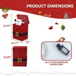 27 In. 3D Animated Santa Claus In Gift Box Outdoor Christmas Yard Decoration Warm White LED Lights 21 27 In. 3D Animated Santa Claus In Gift Box Outdoor Christmas Yard Decoration Warm White LED Lights -Christmas Decor Shop veikous christmas yard decorations pg0403 23 c3 1000