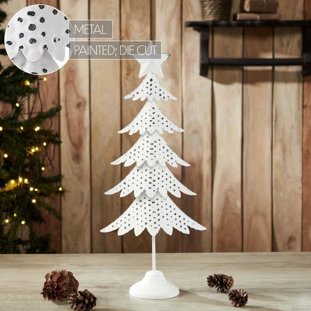 18 In. Antique White Metal Christmas Tree Figurine 6 18 In. Antique White Metal Christmas Tree Figurine - Image 4
