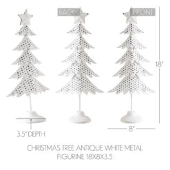18 In. Antique White Metal Christmas Tree Figurine 8 18 In. Antique White Metal Christmas Tree Figurine -Christmas Decor Shop vhc brands christmas figurines 85292 4f 1000