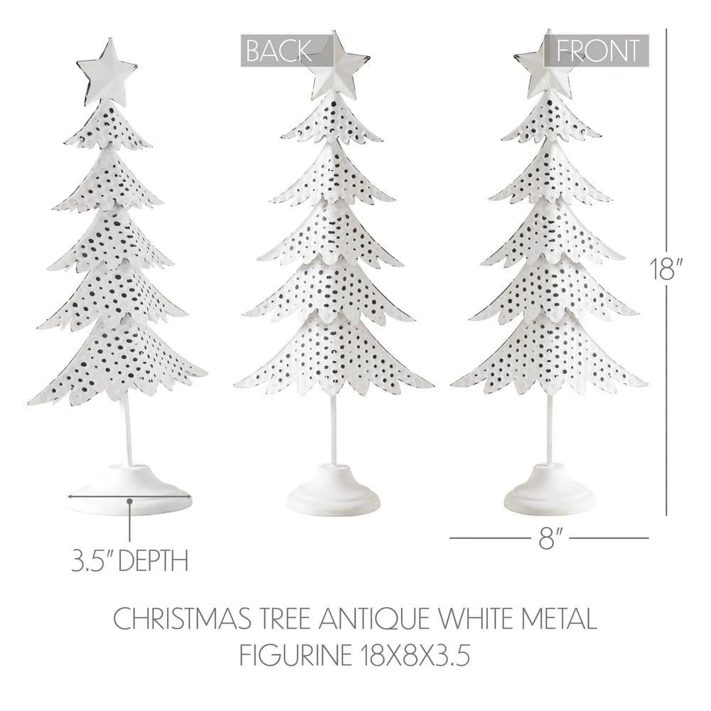 18 In. Antique White Metal Christmas Tree Figurine 5 18 In. Antique White Metal Christmas Tree Figurine - Image 3