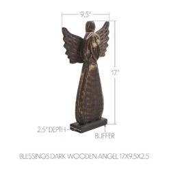17 In. Dark Wooden Christmas Angel 8 17 In. Dark Wooden Christmas Angel -Christmas Decor Shop vhc brands christmas figurines 89958 4f 1000