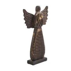 17 In. Dark Wooden Christmas Angel