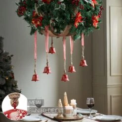 3.2 In. Falling Snow Red Bell Metal Christmas Ornament (Set Of 6) 9 3.2 In. Falling Snow Red Bell Metal Christmas Ornament (Set Of 6) -Christmas Decor Shop vhc brands christmas ornament sets 90026 1f 1000