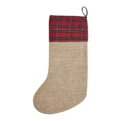 20 In. Tan Bright Red Country Black Air Mail Christmas Stocking -Christmas Decor Shop vhc brands christmas stockings 85421 4f 1000