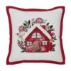 12 In. X 12 In. Candy Cane Cottage Christmas Throw Pillow 1 12 In. X 12 In. Candy Cane Cottage Christmas Throw Pillow -Christmas Decor Shop vhc brands christmas textiles 85503 64 1000