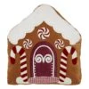 18x18 Gingerbread House Embroidered Velvet Pillow