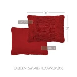 12x16 Cable Knit Sweater Pillow Red -Christmas Decor Shop vhc brands christmas textiles 89898 4f 1000