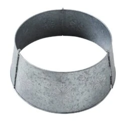 Seasons Crest 20 In. Galvanized Silver Snowflake Metal Christmas Tree Collar -Christmas Decor Shop vhc brands christmas tree collars 85442 4f 1000