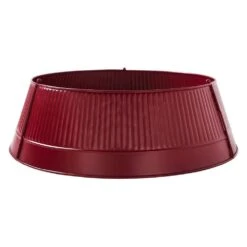 Seasons Crest 24 In. Burgundy Metal Christmas Tree Collar