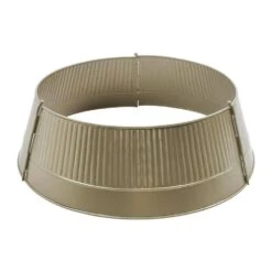 Ribbed 24 In. D Antique Gold Metal Tree Collar