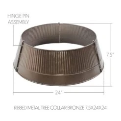 Ribbed 24 In. D Bronze Metal Tree Collar -Christmas Decor Shop vhc brands christmas tree collars 90056 4f 1000