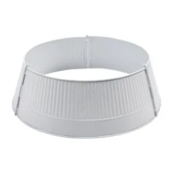 Ribbed 24 In. D White Metal Tree Collar