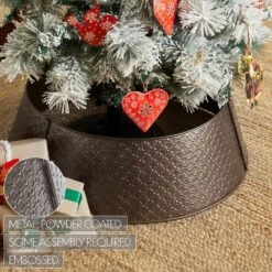 Lattice 24 In. D Bronze Metal Tree Collar -Christmas Decor Shop vhc brands christmas tree collars 90062 1f 1000
