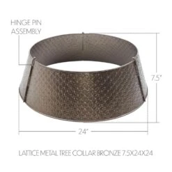 Lattice 24 In. D Bronze Metal Tree Collar -Christmas Decor Shop vhc brands christmas tree collars 90062 4f 1000