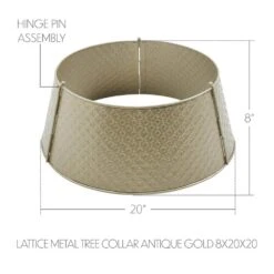 Lattice 20 In. D Antique Gold Metal Tree Collar -Christmas Decor Shop vhc brands christmas tree collars 90064 4f 1000
