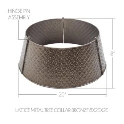 Lattice 20 In. D Bronze Metal Tree Collar 8 Lattice 20 In. D Bronze Metal Tree Collar -Christmas Decor Shop vhc brands christmas tree collars 90065 4f 1000