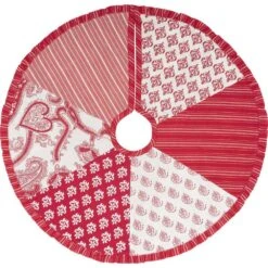 21 In. Natalia Cherry Red Farmhouse Christmas Decor Mini Tree Skirt