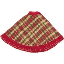 21 In. Cotton Cherry Red Rustic Christmas Decor Mini Tree Skirt -Christmas Decor Shop vhc brands christmas tree skirts 28772 4f 1000