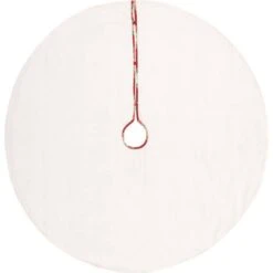 55 In. Holiday Cherry Red Farmhouse Christmas Decor Tree Skirt -Christmas Decor Shop vhc brands christmas tree skirts 31970 c3 1000