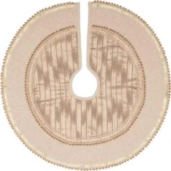 21 In. Celebrate Bronze Tan Glam Christmas Decor Mini Tree Skirt