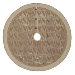 48 In. Celebrate Bronze Tan Glam Christmas Decor Tree Skirt