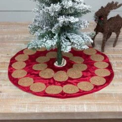 21 In. Red Memories Glam Christmas Decor Mini Tree Skirt -Christmas Decor Shop vhc brands christmas tree skirts 32022 31 1000
