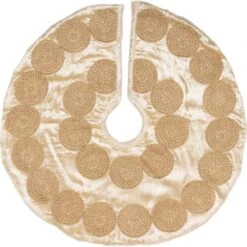 21 In. Creme Memories Glam Christmas Decor Mini Tree Skirt