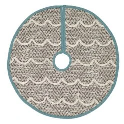 21 In. Sanbourne Creme White Coastal Christmas Decor Mini Tree Skirt