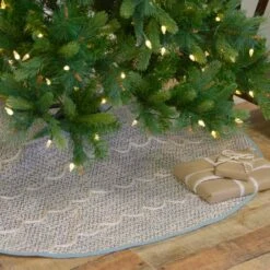 48 In. Sanbourne Creme White Coastal Christmas Decor Tree Skirt -Christmas Decor Shop vhc brands christmas tree skirts 32066 31 1000