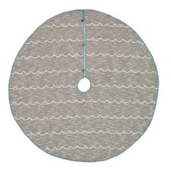 60 In. Sanbourne Creme White Coastal Christmas Decor Tree Skirt