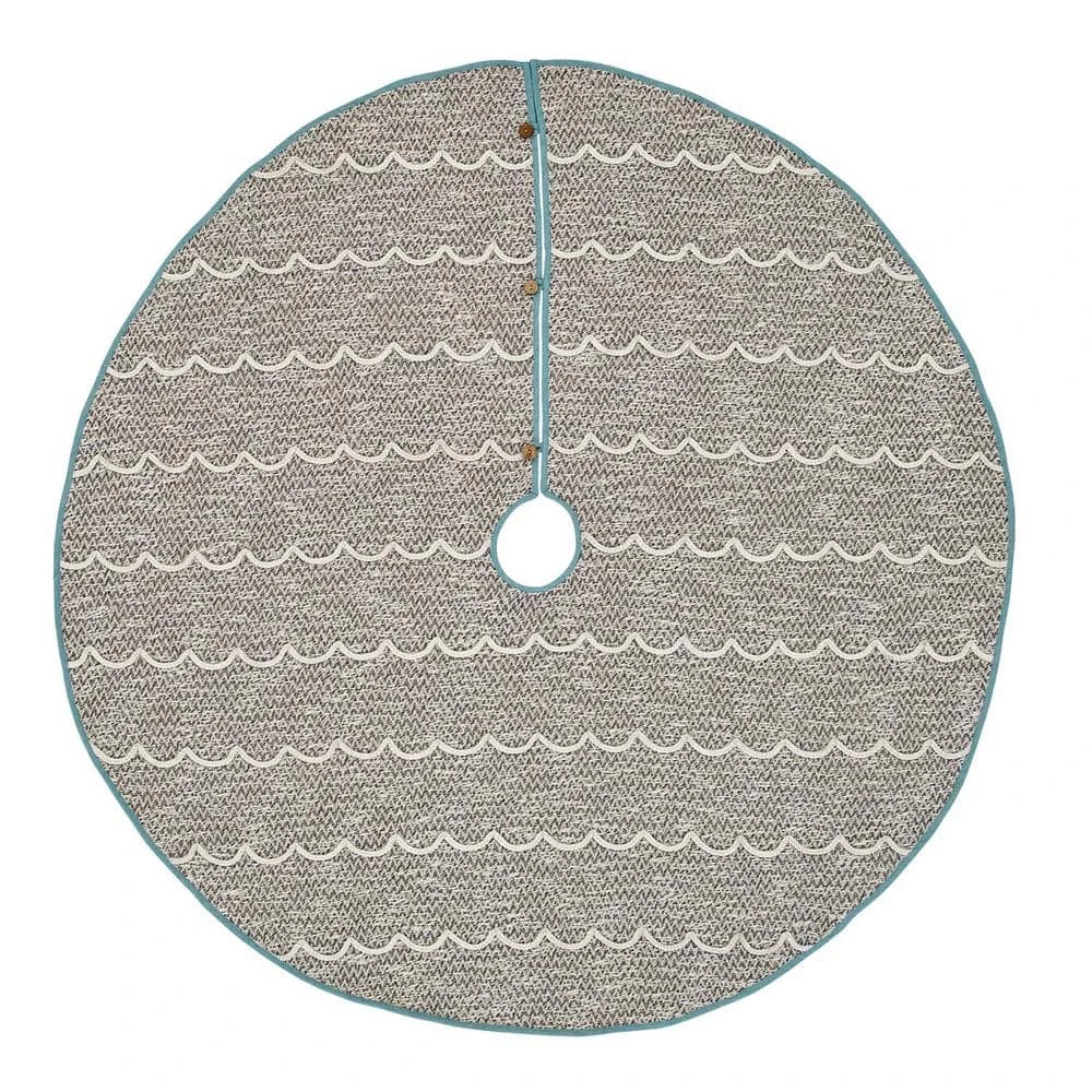 60 In. Sanbourne Creme White Coastal Christmas Decor Tree Skirt 3 60 In. Sanbourne Creme White Coastal Christmas Decor Tree Skirt