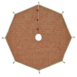 48 In. Soleil Candy Apple Red Glam Christmas Decor Tree Skirt