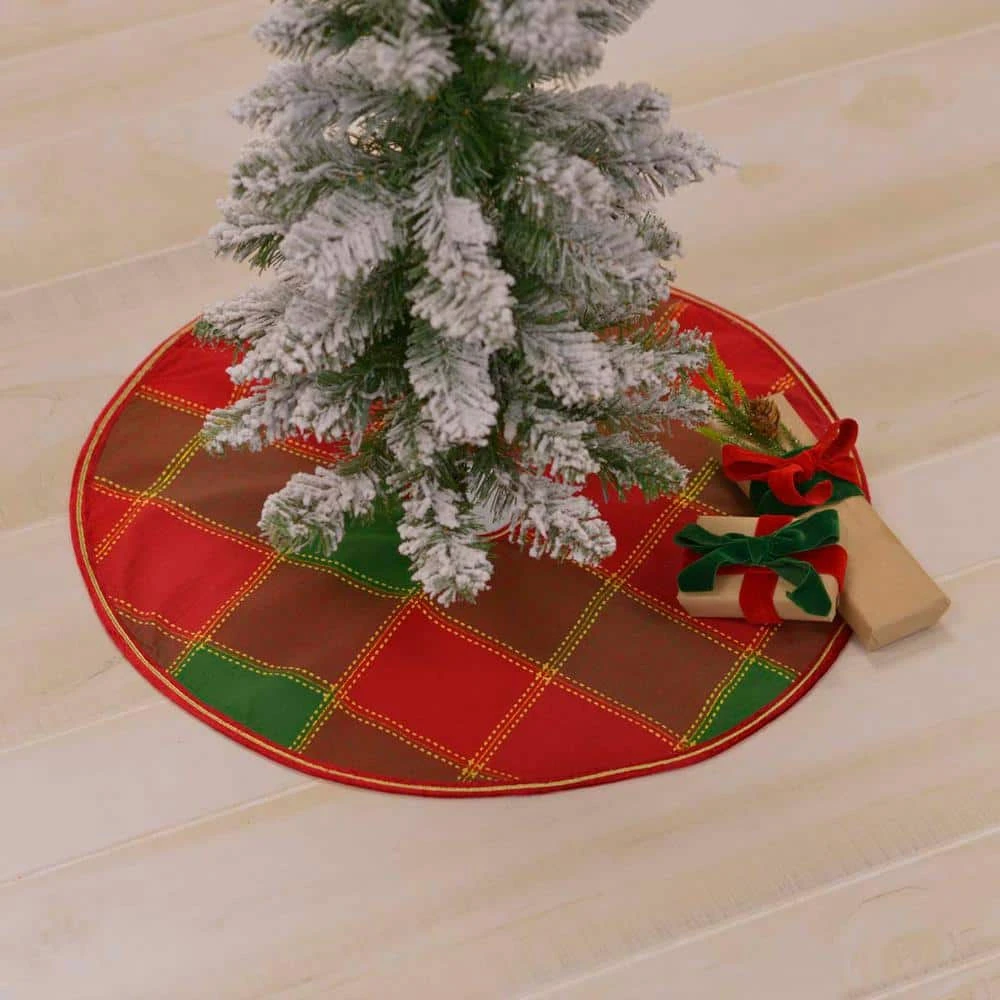21 In. Tristan Cherry Red Traditional Christmas Decor Mini Tree Skirt 6 21 In. Tristan Cherry Red Traditional Christmas Decor Mini Tree Skirt - Image 4