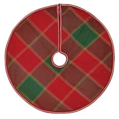 21 In. Tristan Cherry Red Traditional Christmas Decor Mini Tree Skirt