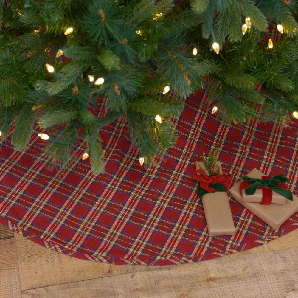 48 In. Galway Barn Red Rustic Christmas Decor Tree Skirt 5 48 In. Galway Barn Red Rustic Christmas Decor Tree Skirt - Image 3