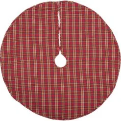 48 In. Galway Barn Red Rustic Christmas Decor Tree Skirt