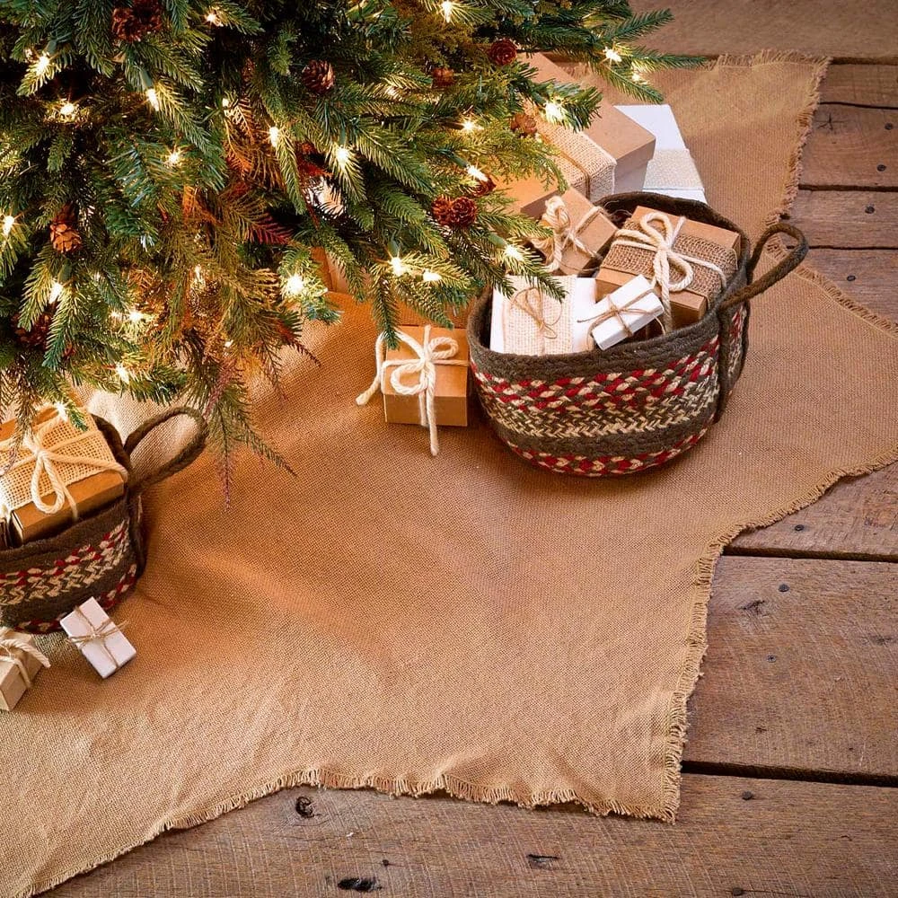 48 In. Burlap Natural Tan Farmhouse Christmas Decor Tree Skirt 10 48 In. Burlap Natural Tan Farmhouse Christmas Decor Tree Skirt - Image 8