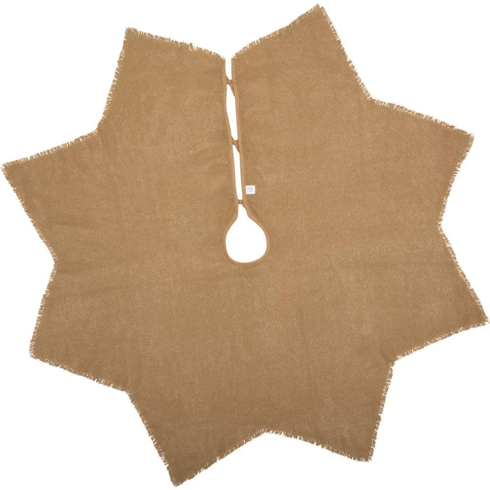 48 In. Burlap Natural Tan Farmhouse Christmas Decor Tree Skirt 4 48 In. Burlap Natural Tan Farmhouse Christmas Decor Tree Skirt - Image 2
