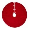 48 In. Red Velvet Quilted Christmas Tree Skirt With White Bow Ties -Christmas Decor Shop vhc brands christmas tree skirts 89904 64 1000