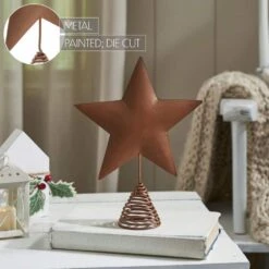 10.6 Inch Rust Christmas Tree Topper-Metal Star Design -Christmas Decor Shop vhc brands christmas tree toppers 90038 1f 1000