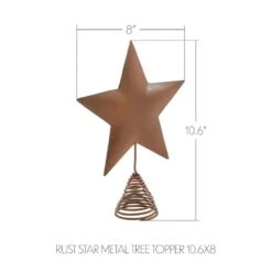 10.6 Inch Rust Christmas Tree Topper-Metal Star Design -Christmas Decor Shop vhc brands christmas tree toppers 90038 4f 1000