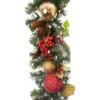 9 Ft. Pre-Lit LED Scarlet Hydrangea Garland -Christmas Decor Shop village lighting company christmas garland v 11091 64 1000