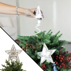 Christmas Tree Topper Holder (White) -Christmas Decor Shop village lighting company christmas tree toppers v 20910 wht rs c3 1000
