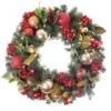 30 In. Artificial Pre-Lit LED Scarlet Hydrangea Wreath -Christmas Decor Shop village lighting company christmas wreaths v 11090 64 1000