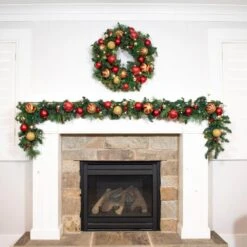 30 In. Artificial Pre-Lit LED Christmas Classic Wreath -Christmas Decor Shop village lighting company christmas wreaths v 20709 31 1000