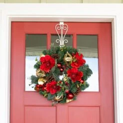 24 In. Artificial Red Magnolia Wreath -Christmas Decor Shop village lighting company christmas wreaths v 20718 e1 1000