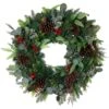 30 In. Green Battery-operated Prelit LED Artificial Christmas Wreath With Christmas Woods -Christmas Decor Shop village lighting company christmas wreaths v 20856 64 1000