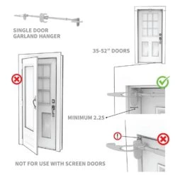 Brown Slim Single Door Garland Hanger (for 34 In. Artificial - 52 In. Artificial Wide Doors) -Christmas Decor Shop village lighting company wreath hangers v 20529 rs 77 1000