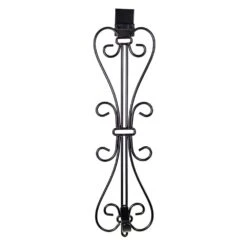 Black Metal 5 In. Artificial - 19 In. Artificial Adjustable Wreath Hanger (Elegant Design)